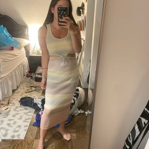 NWT Jonathan Simkhai Rib Cut Out Midi Dress